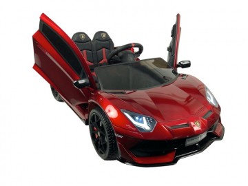 Lamborghini Aventador 12V rot, Flügeltüren, MP3, Beleuchtung, Leder Sitz, Gummi Reifen