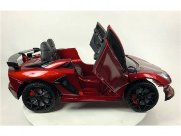 Lamborghini Aventador 12V rot, Flügeltüren, MP3, Beleuchtung, Leder Sitz, Gummi Reifen