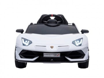 Lamborghini Aventador 12V weiß, Flügeltüren, MP3, Beleuchtung, Leder Sitz, Gummi Reifen