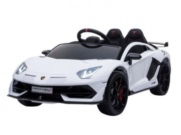 Lamborghini Aventador 12V weiß, Flügeltüren, MP3, Beleuchtung, Leder Sitz, Gummi Reifen