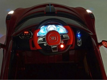 Bugatti Divo 12V rot, Musik, MP3, Beleuchtung, Leder Sitze, Gummi Reifen