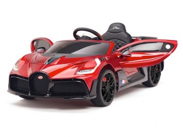 Bugatti Divo 12V rot, Musik, MP3, Beleuchtung, Leder Sitze, Gummi Reifen