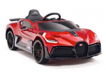 Bugatti Divo 12V rot, Musik, MP3, Beleuchtung, Leder Sitze, Gummi Reifen