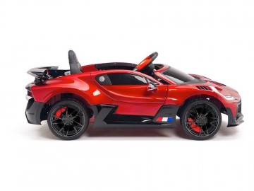 Bugatti Divo 12V rot, Musik, MP3, Beleuchtung, Leder Sitze, Gummi Reifen