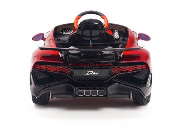 Bugatti Divo 12V rot, Musik, MP3, Beleuchtung, Leder Sitze, Gummi Reifen