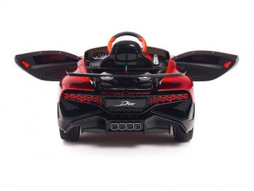 Bugatti Divo 12V rot, Musik, MP3, Beleuchtung, Leder Sitze, Gummi Reifen