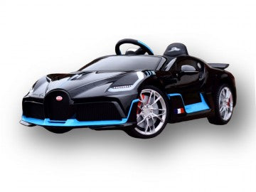 Bugatti Divo 12V schwarz, Musik, MP3, Beleuchtung, Leder Sitze, Gummi Reifen