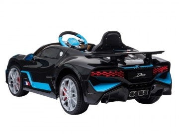 Bugatti Divo 12V schwarz, Musik, MP3, Beleuchtung, Leder Sitze, Gummi Reifen