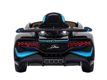 Bugatti Divo 12V schwarz, Musik, MP3, Beleuchtung, Leder Sitze, Gummi Reifen