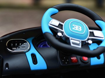 Bugatti Divo 12V schwarz, Musik, MP3, Beleuchtung, Leder Sitze, Gummi Reifen