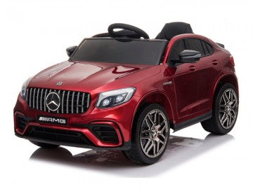 Mercedes-BENZ GLC63 S 12V rot, Musik, Beleuchtung, Leder Sitze, Gummi Reifen