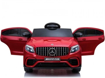 Mercedes-BENZ GLC63 S 12V rot, Musik, Beleuchtung, Leder Sitze, Gummi Reifen