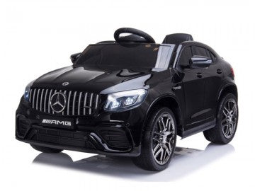 Mercedes-BENZ GLC63 S 12V schwarz, Musik, Beleuchtung, Leder Sitze, Gummi Reifen