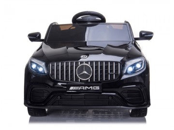 Mercedes-BENZ GLC63 S 12V schwarz, Musik, Beleuchtung, Leder Sitze, Gummi Reifen