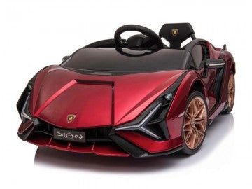 Lamborghini Sian 12V rot, Flügeltüren, MP3, Beleuchtung, Leder Sitz, Gummi Reifen