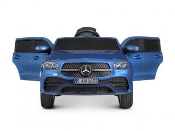 Mercedes-BENZ GLE 450 12V blau, Musik, Beleuchtung, Leder Sitze, Gummi Reifen