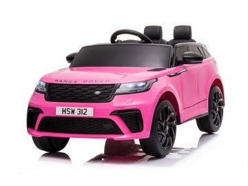 Land Rover, Range Rover Velar 12V pink, Musik, MP3, Beleuchtung, Leder Sitze, Gummi Reifen