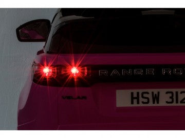 Land Rover, Range Rover Velar 12V pink, Musik, MP3, Beleuchtung, Leder Sitze, Gummi Reifen