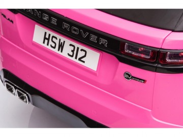 Land Rover, Range Rover Velar 12V pink, Musik, MP3, Beleuchtung, Leder Sitze, Gummi Reifen