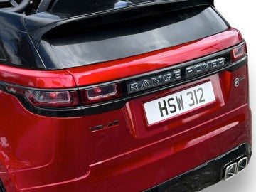 Land Rover, Range Rover Velar 12V rot, Musik, MP3, Beleuchtung, Leder Sitze, Gummi Reifen