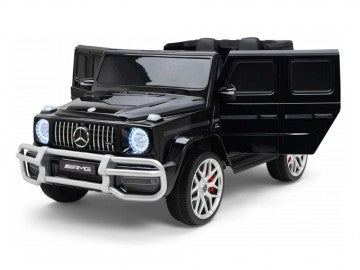 Mercedes G63 AMG 24V schwarz, Zweisitzer 4x4, Musik, Beleuchtung, Leder Sitze, Gummi Reifen