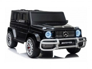 Mercedes G63 AMG 24V schwarz, Zweisitzer 4x4, Musik, Beleuchtung, Leder Sitze, Gummi Reifen