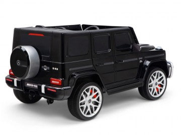 Mercedes G63 AMG 24V schwarz, Zweisitzer 4x4, Musik, Beleuchtung, Leder Sitze, Gummi Reifen