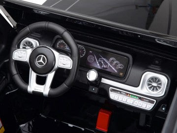 Mercedes G63 AMG 24V schwarz, Zweisitzer 4x4, Musik, Beleuchtung, Leder Sitze, Gummi Reifen