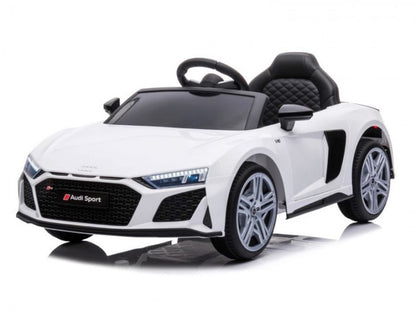 AUDI R8 SPORT 12V weiß, Musik, MP3, Beleuchtung, Leder Sitz, Gummi Reifen