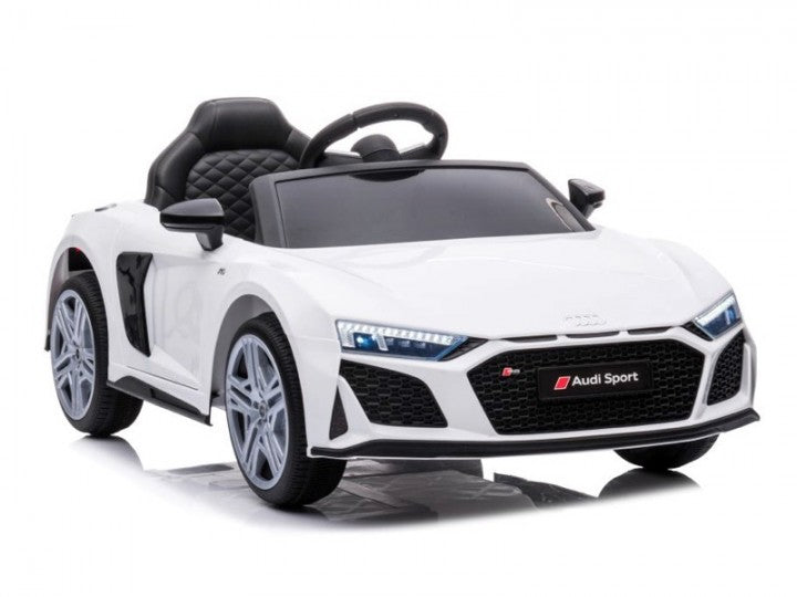 AUDI R8 SPORT 12V weiß, Musik, MP3, Beleuchtung, Leder Sitz, Gummi Reifen