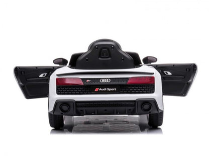 AUDI R8 SPORT 12V weiß, Musik, MP3, Beleuchtung, Leder Sitz, Gummi Reifen