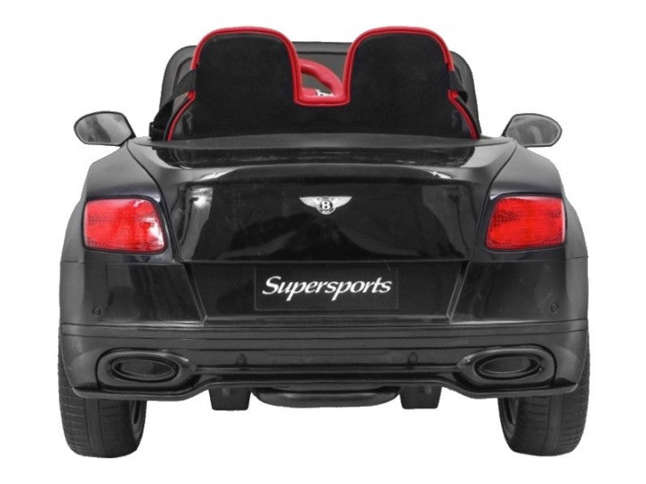 Bentley Supersports 12V schwarz, 2-Sitzer, MP3, Beleuchtung, Leder Sitze, Gummi Reifen