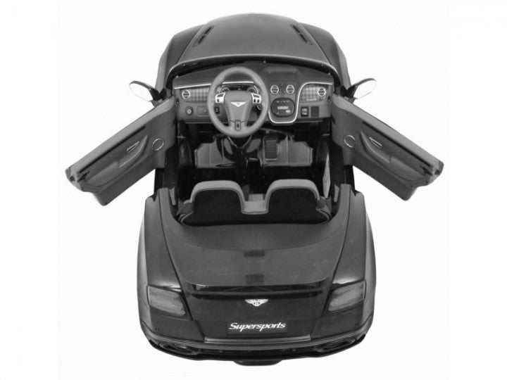 Bentley Supersports 12V schwarz, 2-Sitzer, MP3, Beleuchtung, Leder Sitze, Gummi Reifen