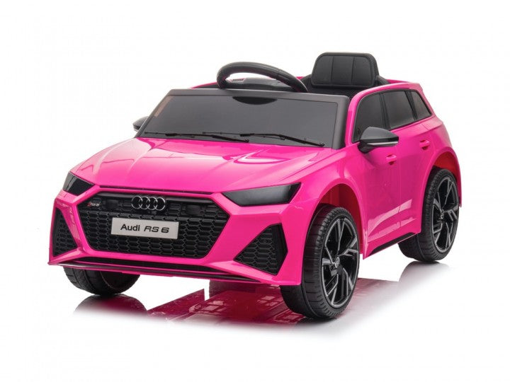 AUDI RS6 12V pink, Musik, Bluetooth, Beleuchtung, Leder Sitz, Gummi Reifen