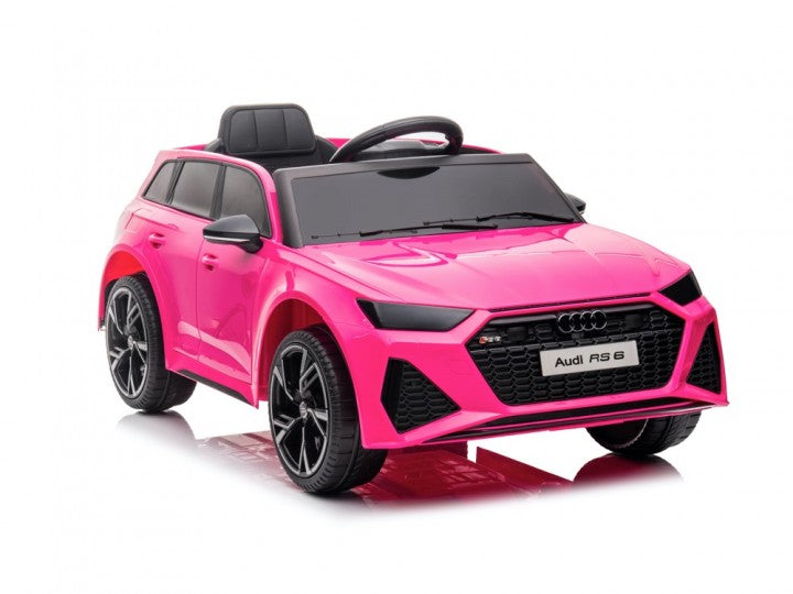 AUDI RS6 12V pink, Musik, Bluetooth, Beleuchtung, Leder Sitz, Gummi Reifen