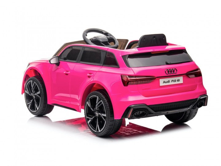 AUDI RS6 12V pink, Musik, Bluetooth, Beleuchtung, Leder Sitz, Gummi Reifen