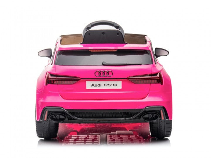 AUDI RS6 12V pink, Musik, Bluetooth, Beleuchtung, Leder Sitz, Gummi Reifen