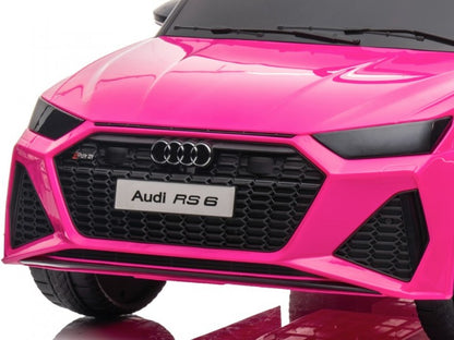 AUDI RS6 12V pink, Musik, Bluetooth, Beleuchtung, Leder Sitz, Gummi Reifen