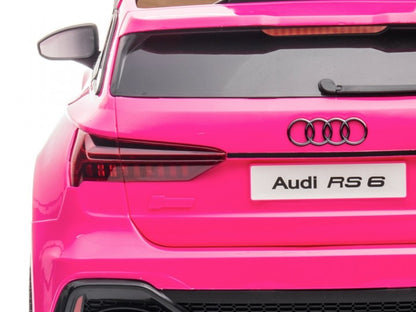 AUDI RS6 12V pink, Musik, Bluetooth, Beleuchtung, Leder Sitz, Gummi Reifen