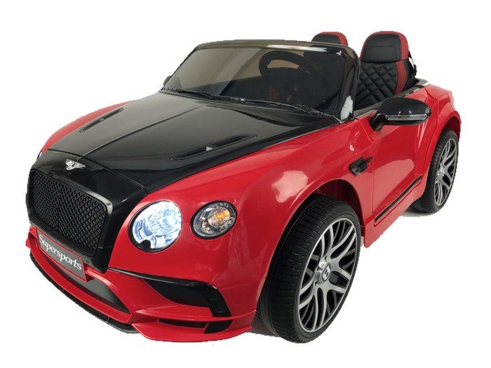 Bentley Supersports 12V rot, 2-Sitzer, MP3, Beleuchtung, Leder Sitze, Gummi Reifen