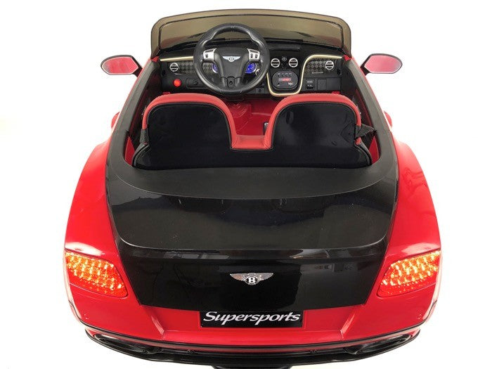 Bentley Supersports 12V rot, 2-Sitzer, MP3, Beleuchtung, Leder Sitze, Gummi Reifen