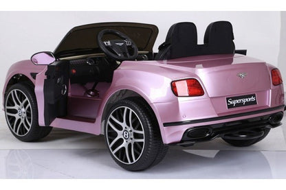 Bentley Supersports 12V pink, 2-Sitzer, MP3, Beleuchtung, Leder Sitze, Gummi Reifen