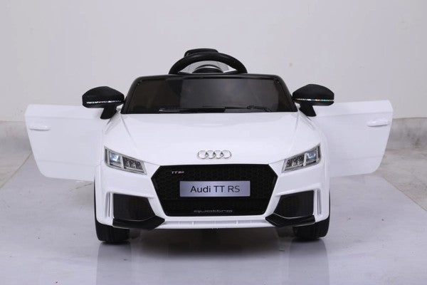 AUDI TT RS 12V weiß, Musik, MP3, Beleuchtung, Leder Sitz, Gummi Reifen