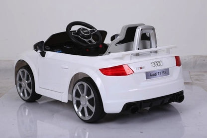 AUDI TT RS 12V weiß, Musik, MP3, Beleuchtung, Leder Sitz, Gummi Reifen