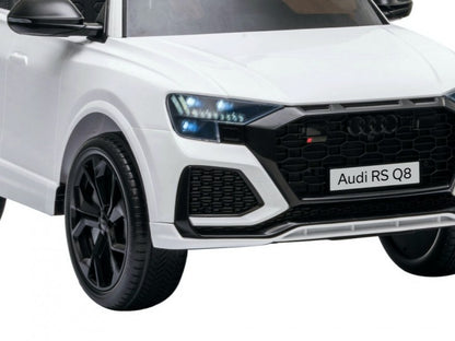 AUDI RS Q8 12V, Musik, Bluetooth, Beleuchtung, Leder Sitz, Gummi Reifen