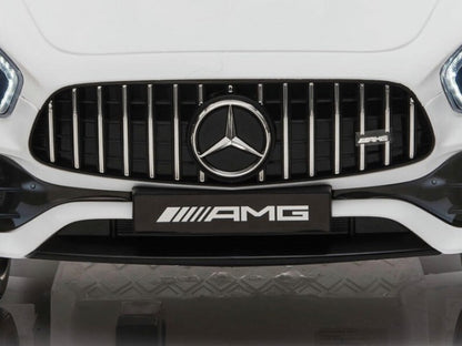 Mercedes GT AMG 12V weiß, Musik, Beleuchtung, Leder Sitze, Gummi Reifen