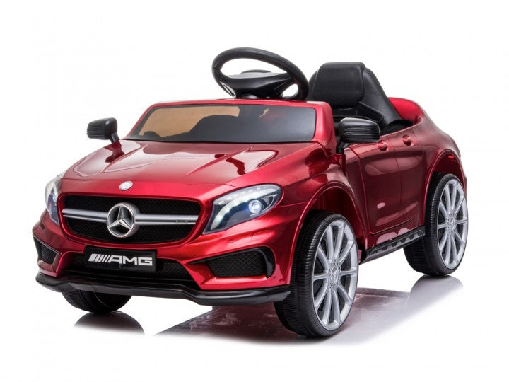 Mercedes GLA 45 12V rot, Musik, Beleuchtung, Leder Sitze, Gummi Reifen