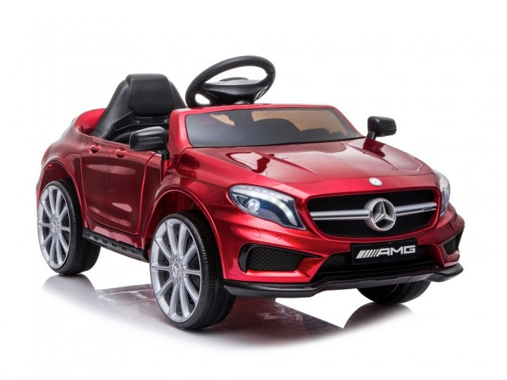 Mercedes GLA 45 12V rot, Musik, Beleuchtung, Leder Sitze, Gummi Reifen