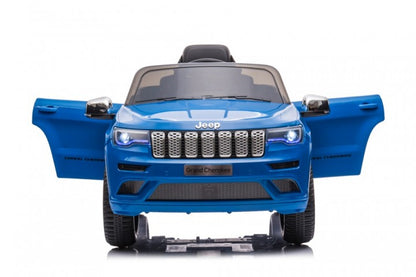 Jeep Grand Cherokee blau, 12V Kinderauto, Musik, Beleuchtung, Leder Sitz, Gummi Reifen