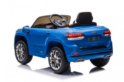 Jeep Grand Cherokee blau, 12V Kinderauto, Musik, Beleuchtung, Leder Sitz, Gummi Reifen